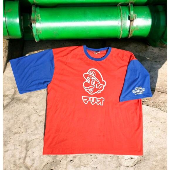 Mario T-Shirt Universal Studios Japan Super Nintendo World Colorblock Mens XL - Picture 1 of 12